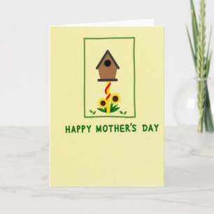 Cartão de Arte do Dia das Mães com Poste Floral