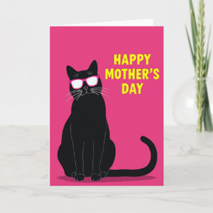Cartão de Arte do Dia das Mães Cool Cat