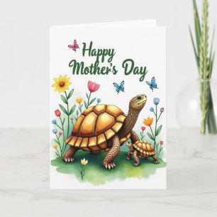 Cartão de Arte do Dia das Mães da Tartaruga