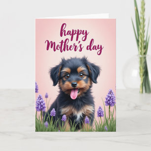 Cartão de Arte do Dia das Mães de Cachorro Fofo