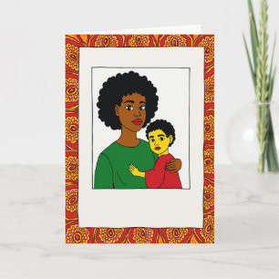 Cartão de Arte do Dia das Mães de Pele Morena