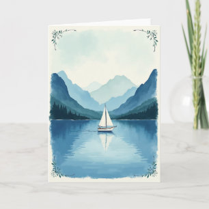 Cartão de Arte do Dia dos Pais com Paisagem Maríti