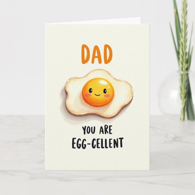 Cartão de Arte do Dia dos Pais Eggcelente (Frente)