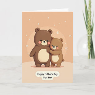 Cartão de Arte do Dia dos Pais Urso Amoroso