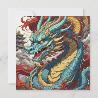 Cartão de arte do Dragão chinês