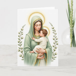 Cartão de Arte do Halo da Mãe e do Filho