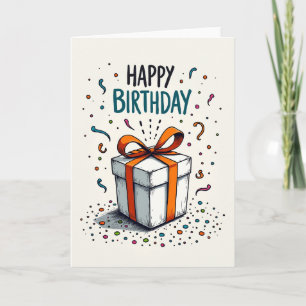 Cartão de Arte do Pacote de Aniversário