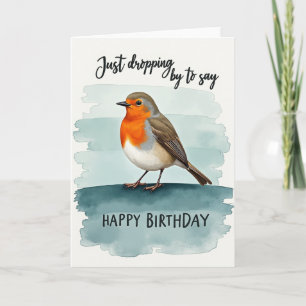 Cartão de Arte do Pássaro Laranja de Aniversário A