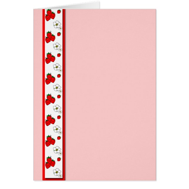 Cartão de Arte em Branco Morango Vermelho (Frente)