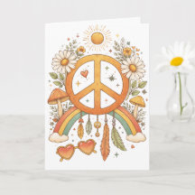Cartão de Arte em Branco Vibes Hippie Boêmio