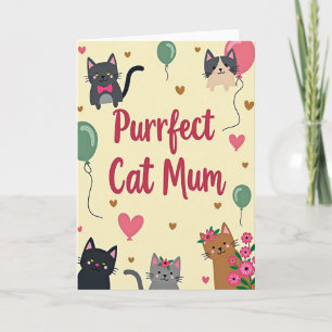 Cartão de Arte Felina Mãe Perfeita