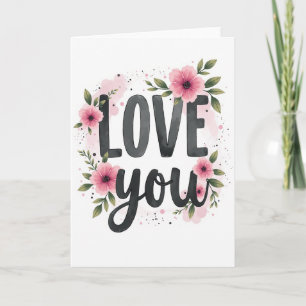 Cartão de Arte Floral do Amor