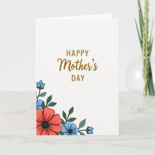 Cartão de Arte Floral do Dia das Mães