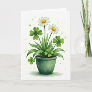 Cartão de Arte Floral Trevo Esmeralda