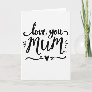 Cartão de Arte Gráfica Amo Você Mamãe