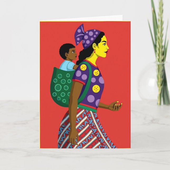 Cartão de Arte Gráfica de Mãe Forte (Frente)