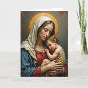 Cartão de Arte Mãe e Filho Crimson Teal