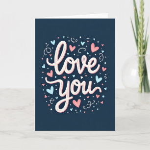 Cartão de Arte Moderna Love You Hearts