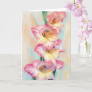 Cartão de Arte para Amante de Flores com Gladiolos