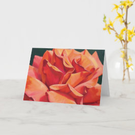 Cartão de Arte Pétalas Florais Rosa Laranja