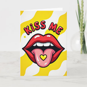 Cartão de Arte Pop Kiss Me Lips
