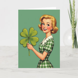 Cartão de Arte Pop Retro Lucky Blonde