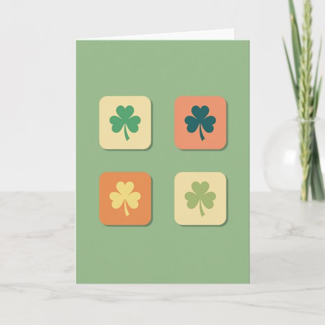 Cartão de Arte Shamrocks Sortudos (Frente)