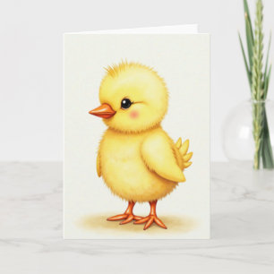 Cartão de Arte Simples Pássaro Amarelo
