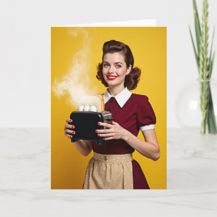 Cartão de Arte Sorriso da Cozinha Retro
