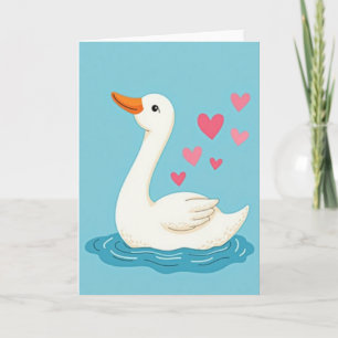 Cartão de Arte Swan Hearts Lovely