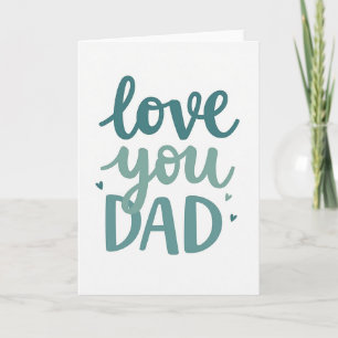 Cartão de Arte Teal Love You Pai