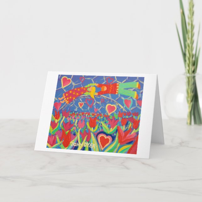 Cartão de Arte: Tentação nas Tulipas. Dia de os na (Frente)