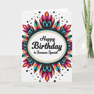 Cartão de Arte Vibrante de Aniversário Especial