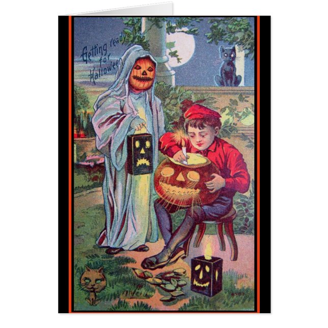 Cartão de Arte Vintage Halloween (Frente)