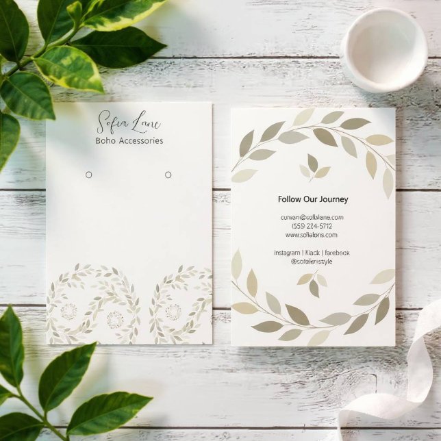 Cartão de Arte Yin-Yang de Folhagem Verde Minimali (Yin-Yang Foliage)