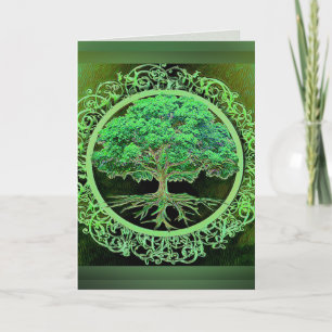 Cartão de Artes Gráficas Verde da Árvore da Vida