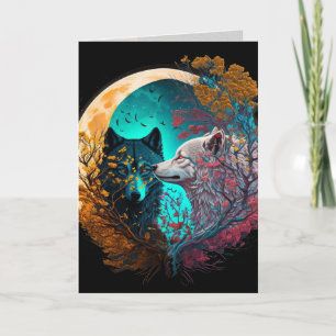 Cartão de Artes Gráficas Wolf Yin Yang
