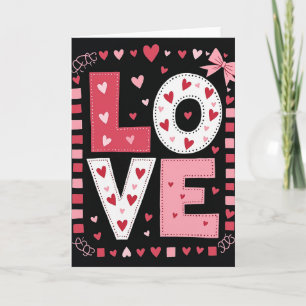 Cartão de Artesanato Pontilhado Love Hearts