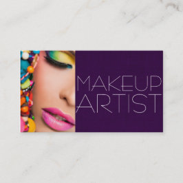 Cartão de Artista Colorido de Maqueamento Profissi