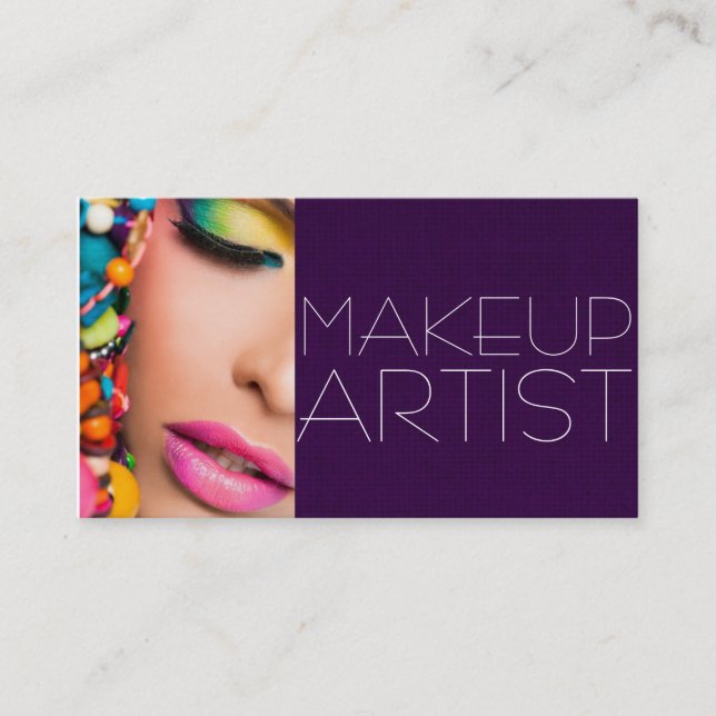 Cartão de Artista Colorido de Maqueamento Profissi (Frente)