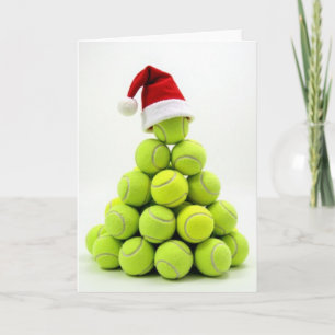 Cartão de árvore de bola de tênis de Natal