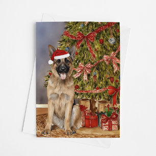 Cartão de Árvore de Cachorro german shepherd