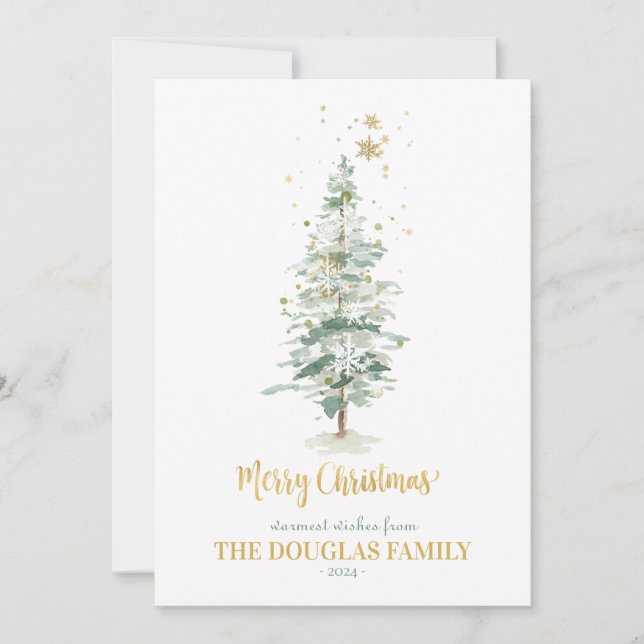 Cartão de Árvore de Natal da Woodland de inverno (Frente)