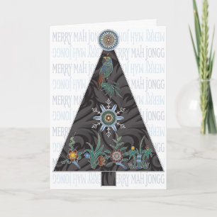 Cartão de Árvore de Natal Mah Jongg