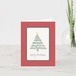 Cartão de Árvore de Natal - Vinhas e Berries