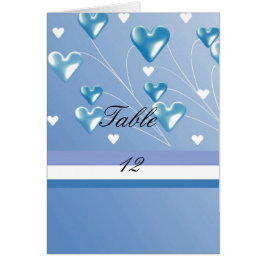 Cartão de Assento da Mesa Blue Hearts