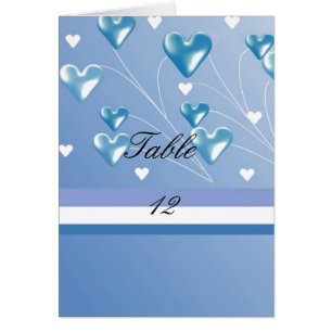 Cartão de Assento da Mesa Blue Hearts