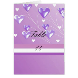 Cartão de Assento da Mesa Purple Hearts