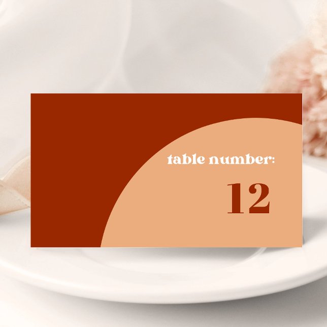 Cartão de Assento de Casamento com Arco de Terraco (Chic peach terracotta arch place cards add warm elegance and guide guests to their seats.)