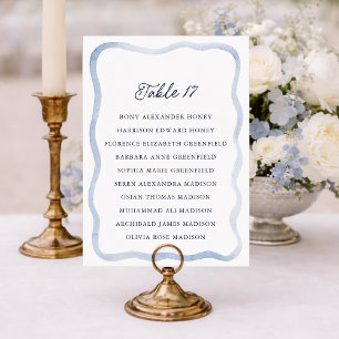 Cartão de Assento de Casamento Dusty Blue French E